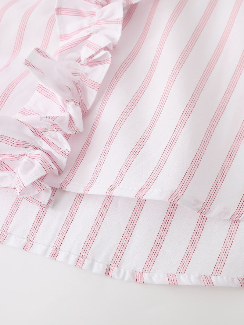 Pink and White Stripe Ruffles Barbie Same Style 1950S Vintage Shirt