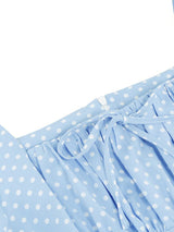 Light Blue Polka Dots Square Collar 1950S Vintage Swing Dress