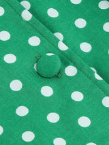 Green Polka Dots Sleeveless 1950S Vintage Shirt Swing Dress