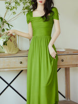 Green La La Land Inspired Vintage Dress