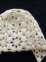 Retro White Crocheted Hollow Knitted Tassel Pullover Hat