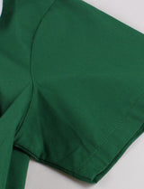 Christmas Green Bow Collar 1950S Cotton Swing Dress