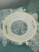 Hand-Woven Mesh Decorative Linen Lace White Wedding Hat