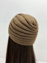 Knitted Beanie with Rhinestone Charm Hat