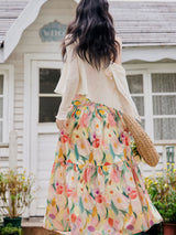 Rainbow Tulips Spaghetti Strap Vintage Swing Holiday Maxi Dress