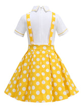 Kids Little Girls' Dress Polka Dots Peter Pan Collar 1950S Suspender Dress