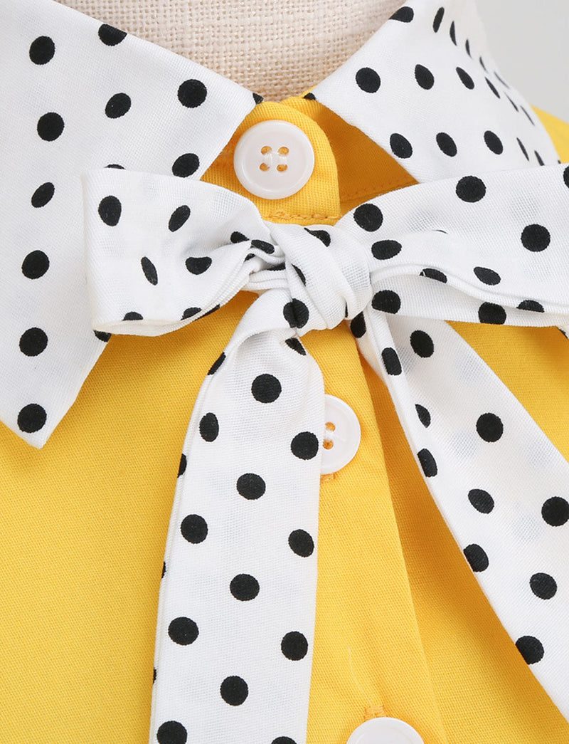 Yellow Pikachu Inspired Pokemon Swing Vintage 1950S Dress with Headband