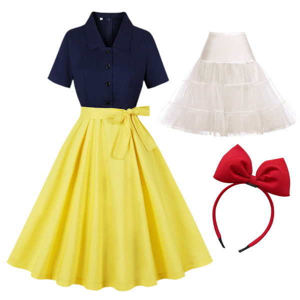 Snow White Style Inspired Cotton 1950S Vintage Dress Set